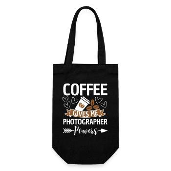 Café Photographe Citation Caféine - Sac à bouteille - noir - Devant