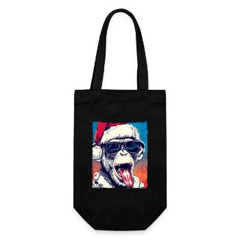 Chapeau de Noël Singe - Sac à bouteille - noir - Devant