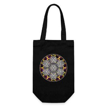 Hexagon Design Party Festival Techwear Streetwear - Gift Bag for Bottles - black - Front