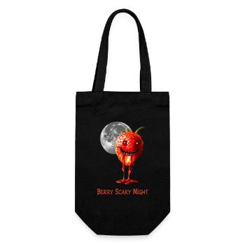 Erdbeer Halloween Berry Scary Night - Geschenkbeutel für Flaschen - Schwarz - Vorne