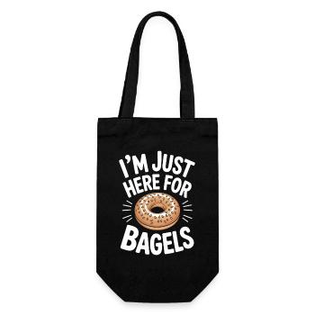Bagels Spruch Bagel Lustiges Bagels Geschenk - Geschenkbeutel für Flaschen - Schwarz - Vorne