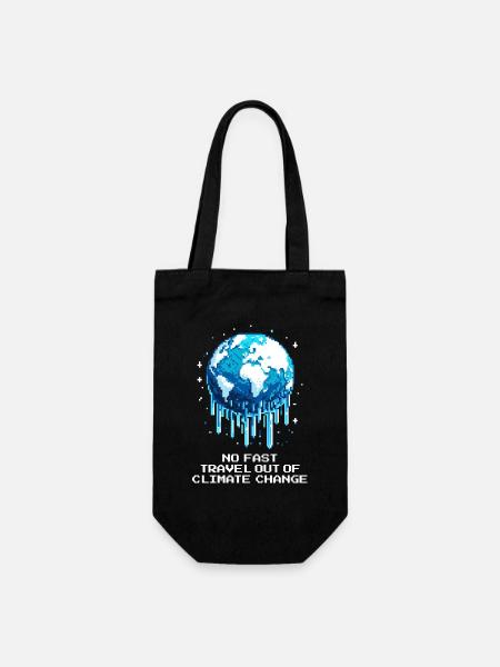 No fast travel out of the climate crisis | Climate - Gift Bag for Bottles - black