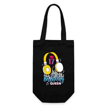 Birthday Queen 17th Birthday - Gift Bag for Bottles - black - Front