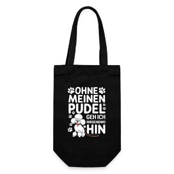 Ohne Meinen Pudel Geh Ich Hin - Geschenkbeutel für Flaschen - Schwarz - Vorne