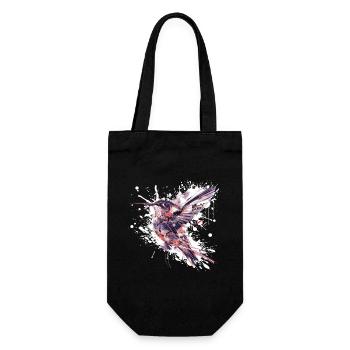 Aquarell Kolibri Spritzer - Geschenkbeutel für Flaschen - Schwarz - Vorne