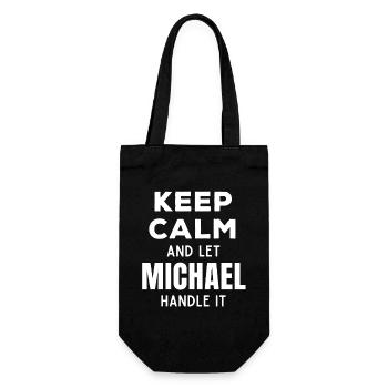 Keep Calm Let Michael Fix It Funny Saying - Gift Bag for Bottles - black - Front