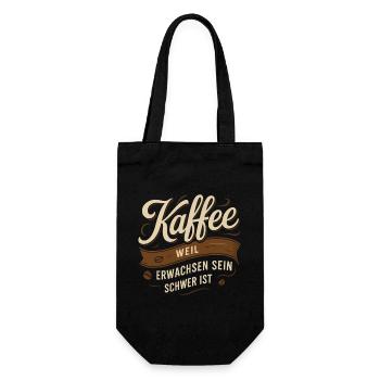 Le café – parce qu’être adulte est difficile - Sac à bouteille - noir - Devant