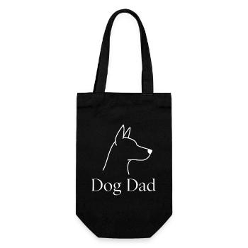 Dog Dad – Minimalist Dog Line Art - Gift Bag for Bottles - black - Front