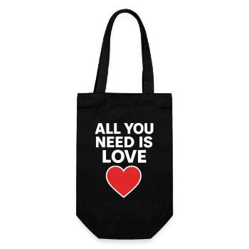 All You Need Is Love Heart - Gift Bag for Bottles - black - Front