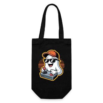Retro Gamer Halloween Geist - Geschenkbeutel für Flaschen - Schwarz - Vorne