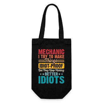 Mechanic Mechatronics Technician Handyman Gift - Gift Bag for Bottles - black - Front