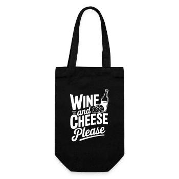 Vin et fromage s’il vous plaît - Sac à bouteille - noir - Devant