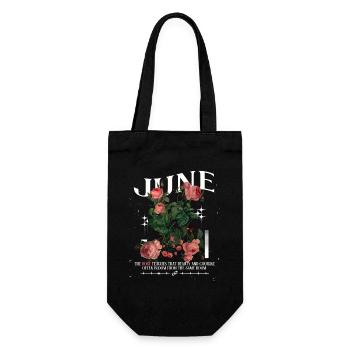 Birth Flowers Birth Flower June Rose - Gift Bag for Bottles - black - Front
