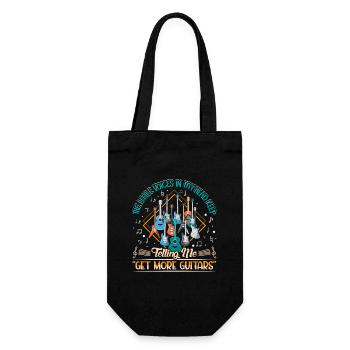 Gitarre Gitarrenspieler Musiker Gitarrist - Geschenkbeutel für Flaschen - Schwarz - Vorne
