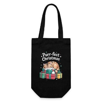 Purr-fect Christmas Sleeping Cat Christmas - Gift Bag for Bottles - black - Front