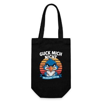 Guck Mich Nicht In Diesem Ton An Lustiger Vogel - Geschenkbeutel für Flaschen - Schwarz - Vorne