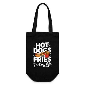 Les hot-dogs et les frites alimentent ma vie en m’amusant - Sac à bouteille - noir - Devant