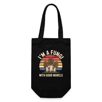 I'm a mushroom with good morels retro - Gift Bag for Bottles - black - Front