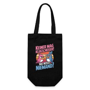 Nobody likes smartasses! That means nobody! - Gift Bag for Bottles - black - Front