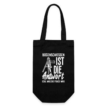 Ich gehe Bogenschießen - Geschenkbeutel für Flaschen - Schwarz - Vorne