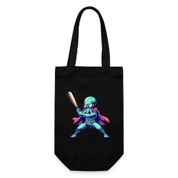 Baseball Oktopus Superheld - Geschenkbeutel für Flaschen - Schwarz - Vorne