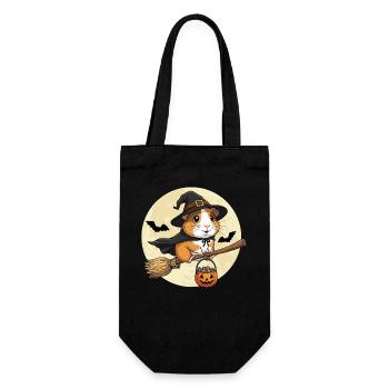 mignon cochon d’Inde sorcière Halloween - Sac à bouteille - noir - Devant