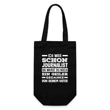 Lustiges Ich War Schon Reporter Journalisten - Geschenkbeutel für Flaschen - Schwarz - Vorne