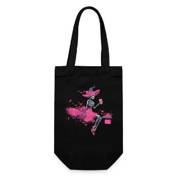 Skelett Hexe Feministisches Halloween - Geschenkbeutel für Flaschen - Schwarz - Vorne