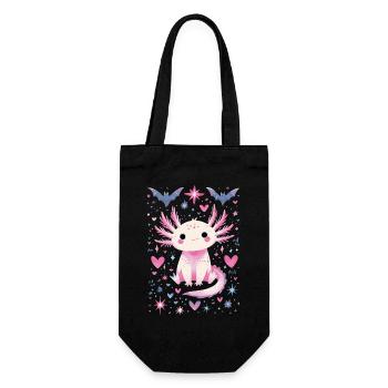 Cute axolotl pastel goth fans, - Gift Bag for Bottles - black - Front