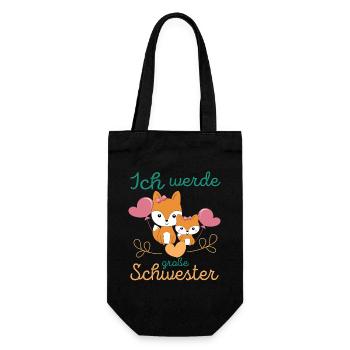 Big sister again soon: Foxes announce in 2026 - Gift Bag for Bottles - black - Front
