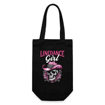 Line Dance Girl Cowboy Line Dancer Line Dance - Geschenkbeutel für Flaschen - Schwarz - Vorne