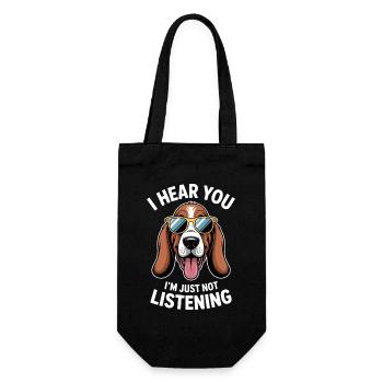 Basset Hound Saying Funny Basset Hound Gift - Gift Bag for Bottles - black - Front