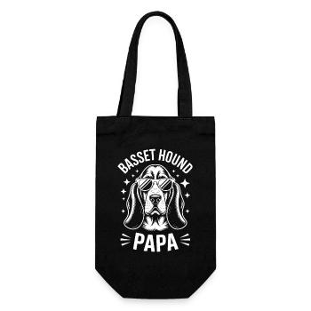 Basset Hound Saying Dad Fun Basset Hound Gift - Gift Bag for Bottles - black - Front