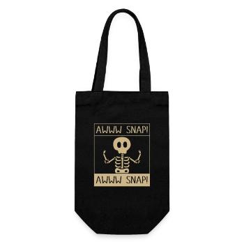 Armbruch Halloween Skelett Knochen Knochenbruch - Geschenkbeutel für Flaschen - Schwarz - Vorne