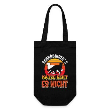 Schrödingers Katze Nerd Geek Physiker Wissenschaft - Geschenkbeutel für Flaschen - Schwarz - Vorne