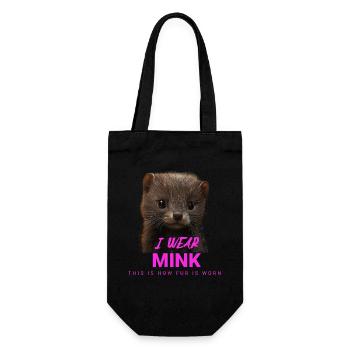 I Wear Mink – Anti-Fur Statement - Gift Bag for Bottles - black - Front
