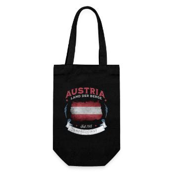Austria Land der Berge – Österreich Flagge - Geschenkbeutel für Flaschen - Schwarz - Vorne