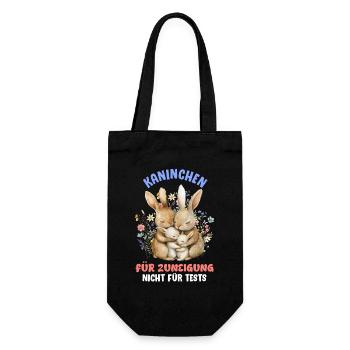 Animal welfare RABBITS FOR ADDICTION NOT FOR TESTING - Gift Bag for Bottles - black - Front