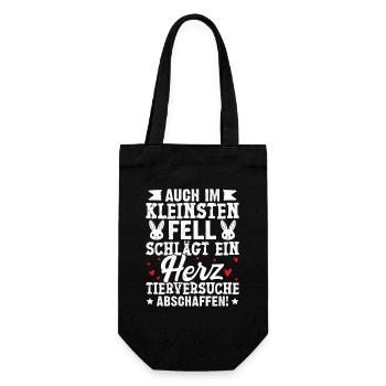 Animal welfare EVEN IN THE SMALLEST FUR BEATS A HEART - Gift Bag for Bottles - black - Front