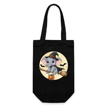Cute Elephant Witch Halloween - Gift Bag for Bottles - black - Front