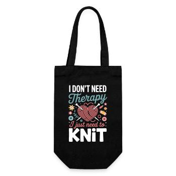 Knit Therapy Heart - Gift Bag for Bottles - black - Front
