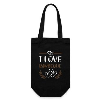 I Love Barbecue Herzen - Geschenkbeutel für Flaschen - Schwarz - Vorne