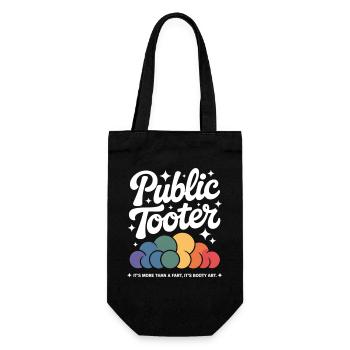Public Tooter Regenbogenwolken - Geschenkbeutel für Flaschen - Schwarz - Vorne