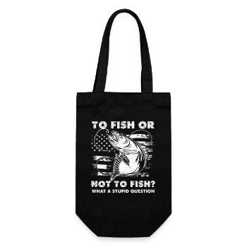 To Fish or Not: Fish Motif - Gift Bag for Bottles - black - Front