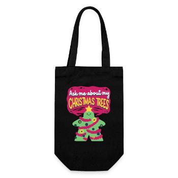 Weihnachtsbaum Züchter Ask Me Christmas Trees - Geschenkbeutel für Flaschen - Schwarz - Vorne
