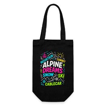 Alpine Dreams | Winter Ski Design - Geschenkbeutel für Flaschen - Schwarz - Vorne