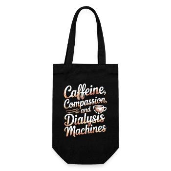 Infirmière en dialyse Caféine Compassion Dialyse Tech - Sac à bouteille - noir - Devant