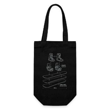 Snowboard Blueprint Technique Design - Gift Bag for Bottles - black - Front