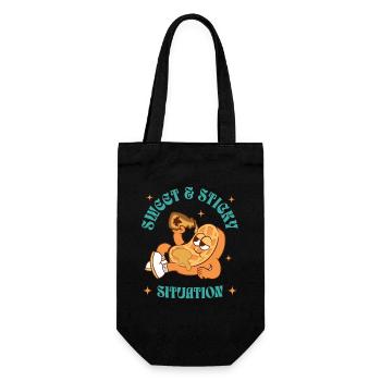 Waffeleisen Fan Waffelbäcker Outfit - Geschenkbeutel für Flaschen - Schwarz - Vorne