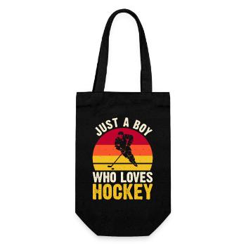 Hockey Eishockey Eishockeyspieler Geschenk - Geschenkbeutel für Flaschen - Schwarz - Vorne